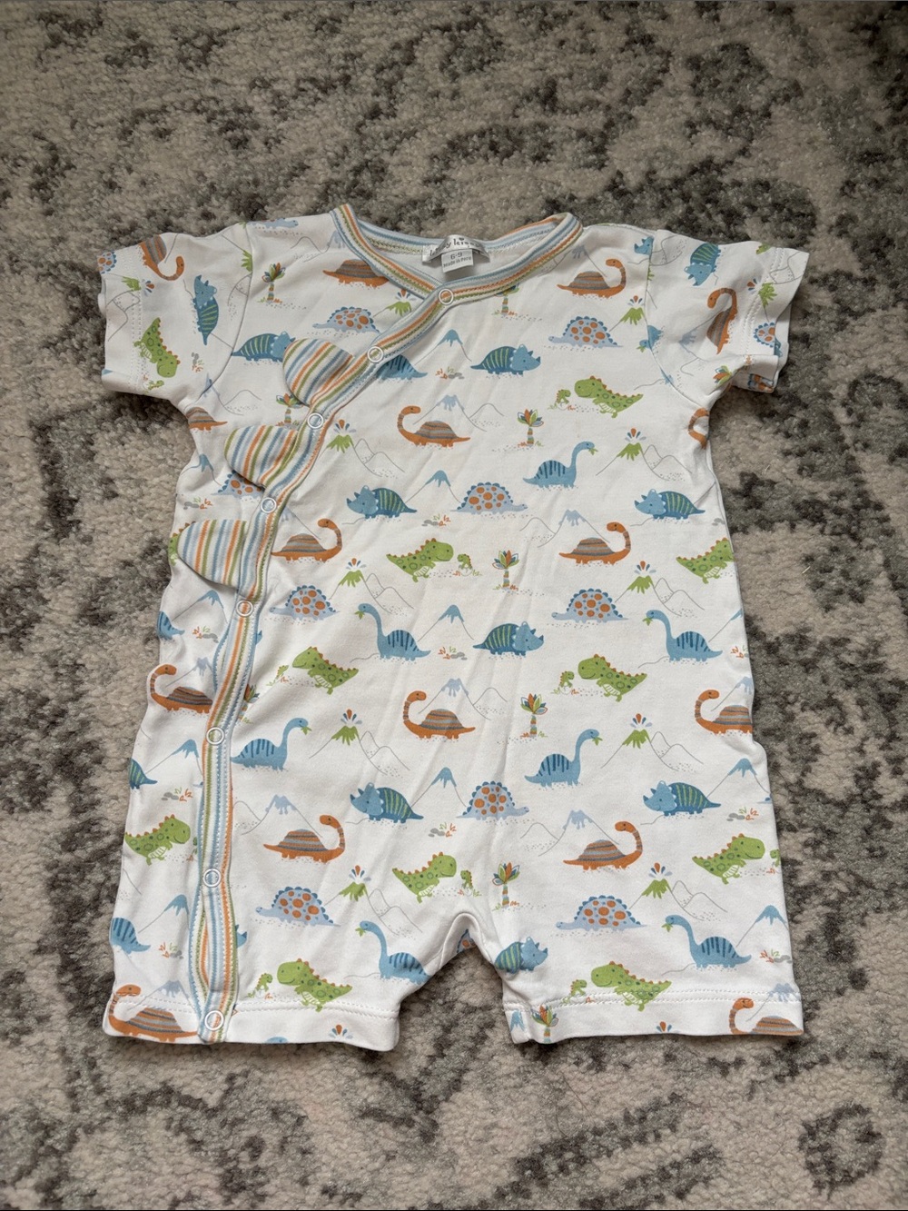 Kissy Kissy Dinosaur Print Pima Cotton Romper
